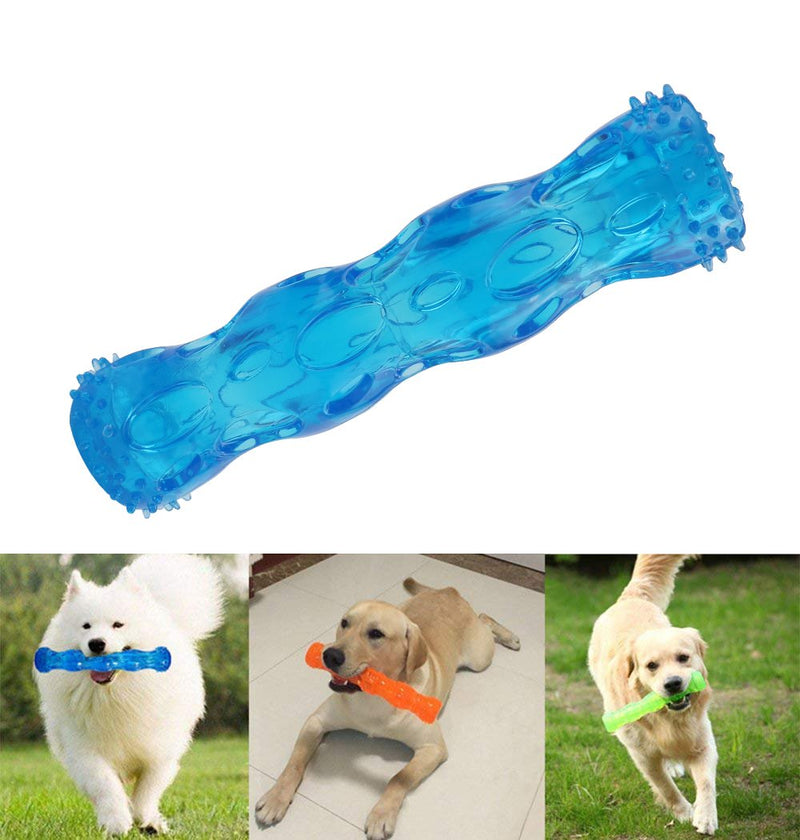 [Australia] - CEESC Dog Chew Toy Bone Tooth Cleaning and Puzzle Game for Puppy, 3 Sizes and 3 Colors Options M: 7.09" x 1.77" x 1.77" Blue 
