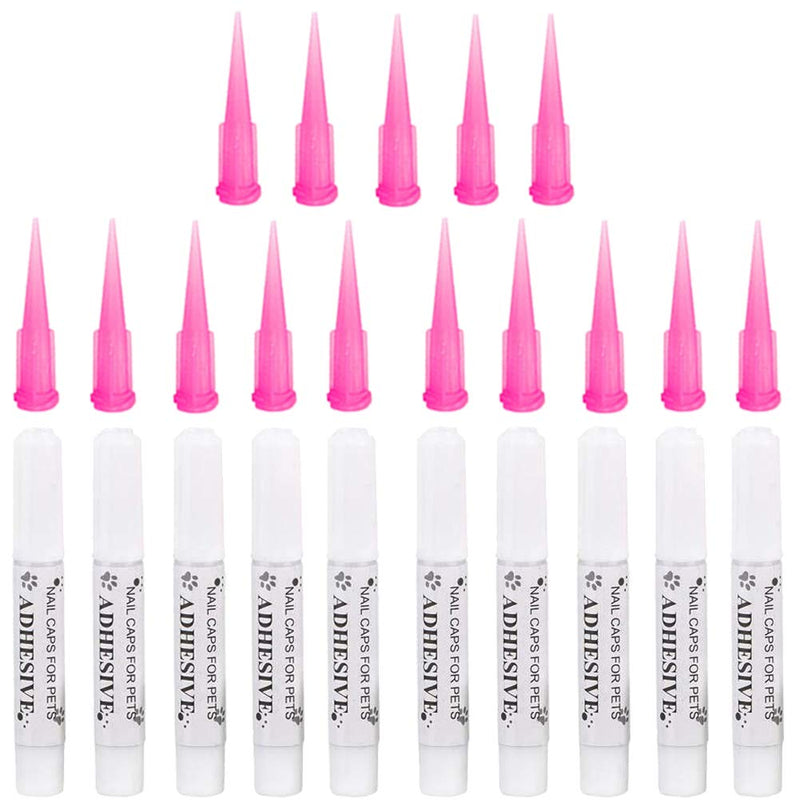 VICTHY 10pcs Special Pet Nail Adhesive Glues & 15pcs Applicator Tips for Dog or Cat Nail Caps - PawsPlanet Australia