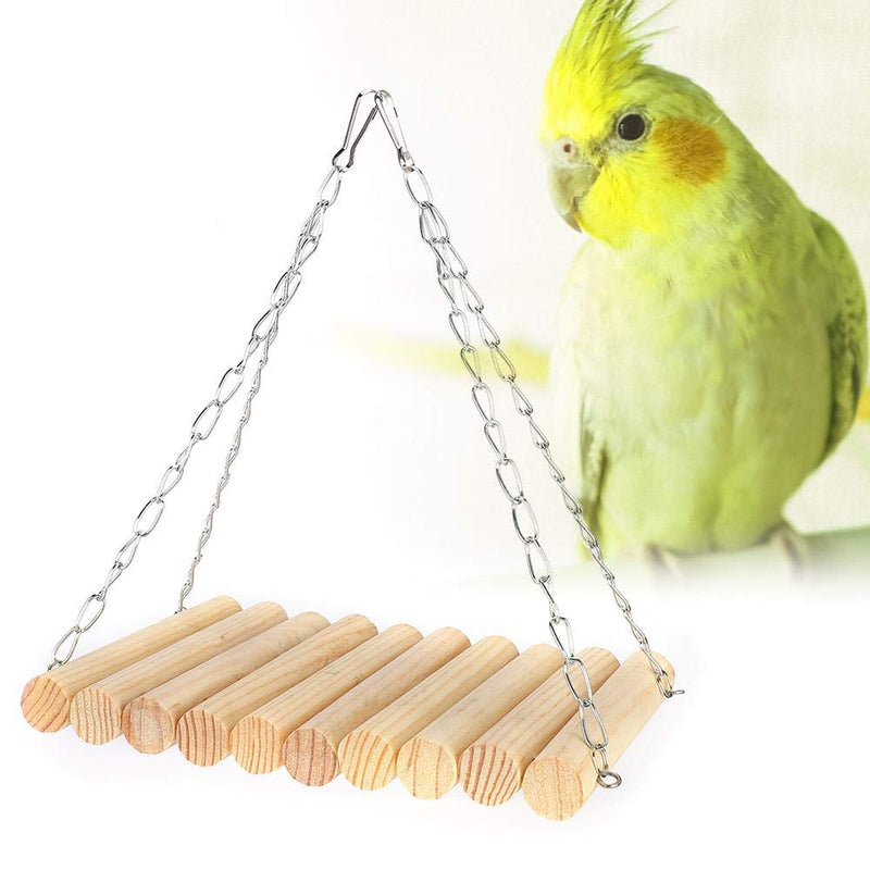 Zerodis 13 * 20cm Parrot Swing, Wooden Natural Log Swing Stripe Toy Parrots Hanging Swing for Chinchilla Squirrels Totoro Squirrel - PawsPlanet Australia