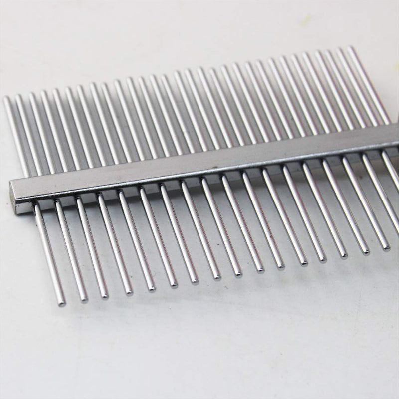 2 Pcs Pet Comb Dog Grooming Comb Stainless Steel Dog Comb Double-Sided Flea Comb with Wooden Handle for Medium and Large Pets - PawsPlanet Australia