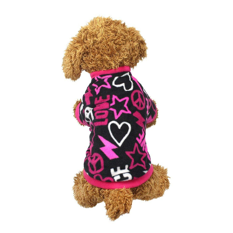 Idepet Pet Dog Cat Clothes Graffiti Style Soft Fleece Sweater Shirt Coat for Small dog Puppy Teddy Chihuahua Poodle Boys Girls L - PawsPlanet Australia