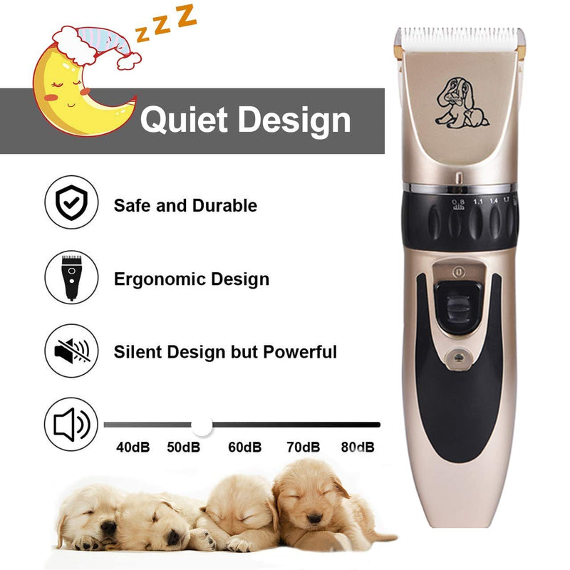 AIPET Dog Clippers Cordless Pet Hair Grooming Clippers Kit, Professional Low Noise Rechargeable Cordless Cat and Dog Clippers - PawsPlanet Australia