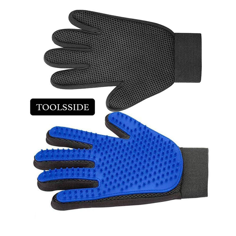 TOOLSSIDE Pet Hair Remover Glove - 1 Pack Right Hand Gentle Deshedding Glove for Dogs and Cats, Pet Glove Brush Enhanced Five Finger Design, Blue - PawsPlanet Australia