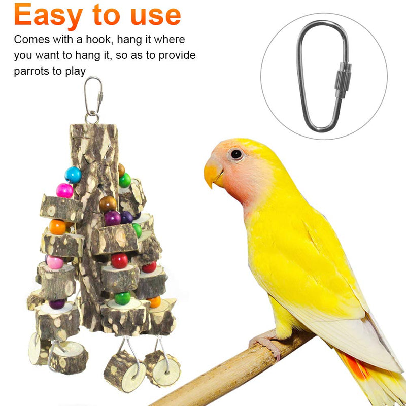 VUAOHIY Large Parrot Chewing Toys Natural Wood Big Bird Toys Parakeet Cage Hammock Hanging Toy for African Greys, Parrots, Cockatoos, Macaws Small Medium and Large Birds - PawsPlanet Australia