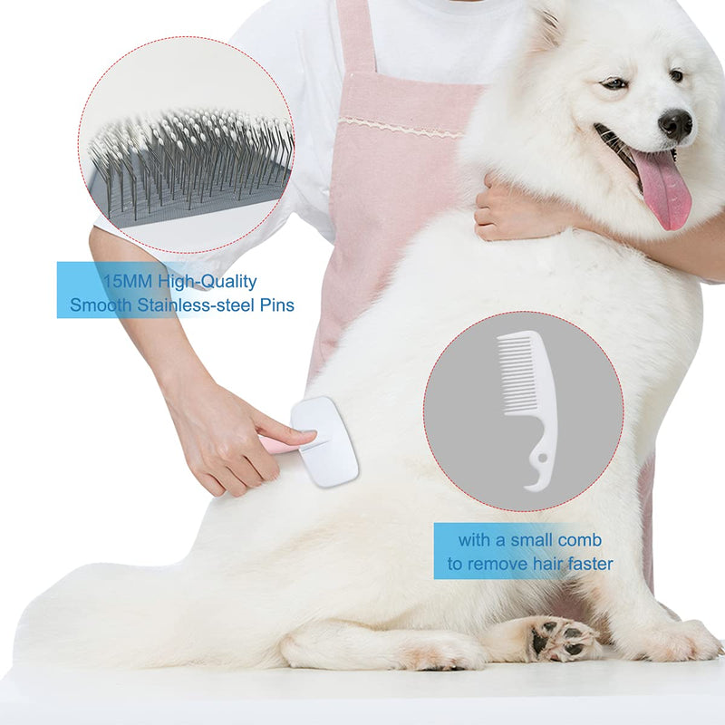 Dog & Cat Slicker Brush,Grooming Long or Short Haired Dogs, Cats, Pets,New Balls on Bristles for Gentle & Effective Grooming,Massages Particle,Improves Circulation (Pink) - PawsPlanet Australia