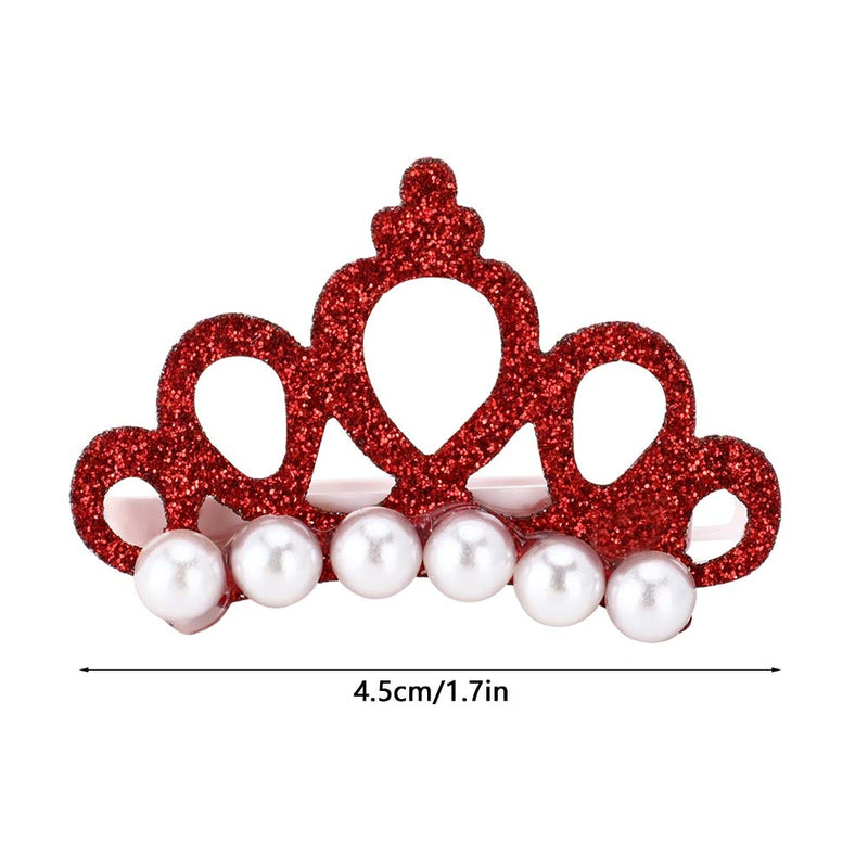 25Pcs Dog Hair Clips Crown Shape Pet Hairpin Pearls Pet Princess Clips Cute Cat Hair Clips Bows Puppy Grooming Hair Accessories for Small Medium Dogs - PawsPlanet Australia