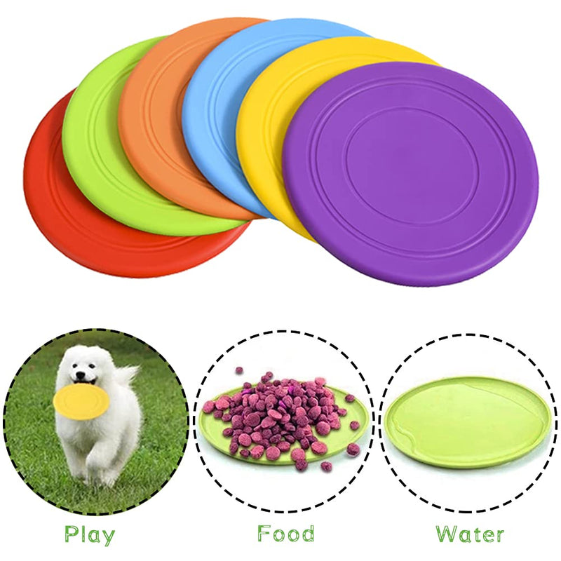 6 Pack Soft Frisbee Flying Disc,Dogs Training Interactive Toys,Lightweight Floating Saucer for Small to Medium Dog Outdoor Sport - PawsPlanet Australia