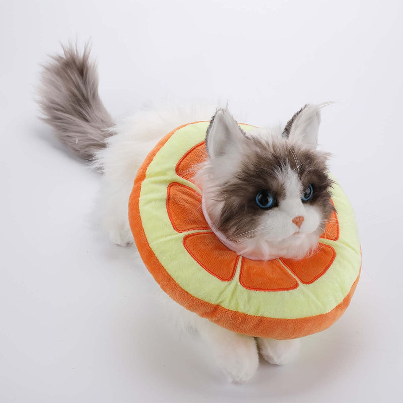 Molain Adjustable Cat Recovery Collar Cat Cone Collar Soft Cat Donut Pillow Cute Orange Neck Kitten Collars After Surgery Wound Healing Protective Soft Cone Collars for Cats Dogs Kitten Puppy(S Size) S - PawsPlanet Australia