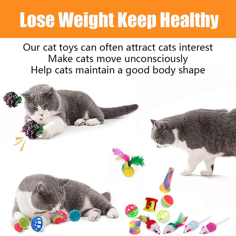 Cat Toy Set with Cat Tunnel Interactive Cat Toy for Kittens (22 Pieces) I-Shape - PawsPlanet Australia