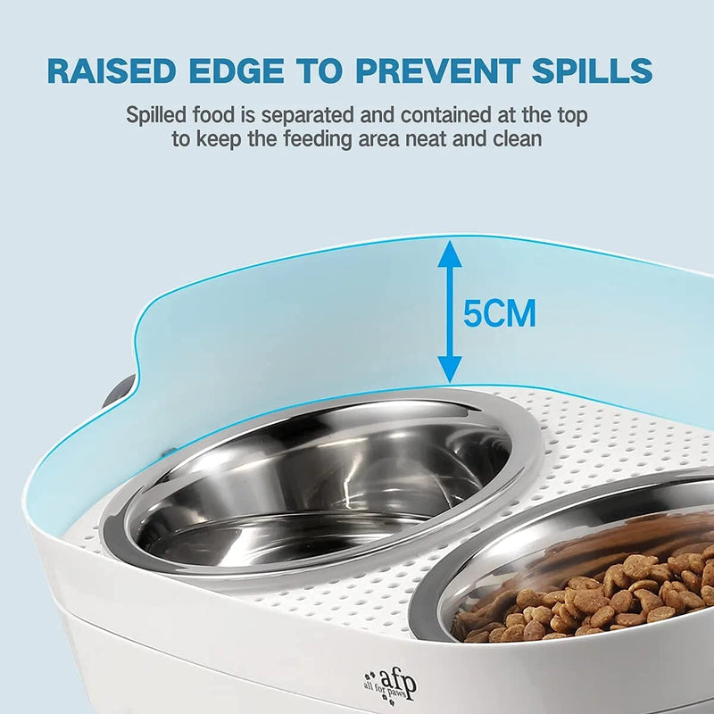 ALL FOR PAWS 3 In 1 Elevated Double Dinner, (44x26x19CM), Raised Pet Bowls for Cats and Dogs Adjustable Elevated Feeder Bowls, Good for Pets'Digestion and Joints(S) S - PawsPlanet Australia