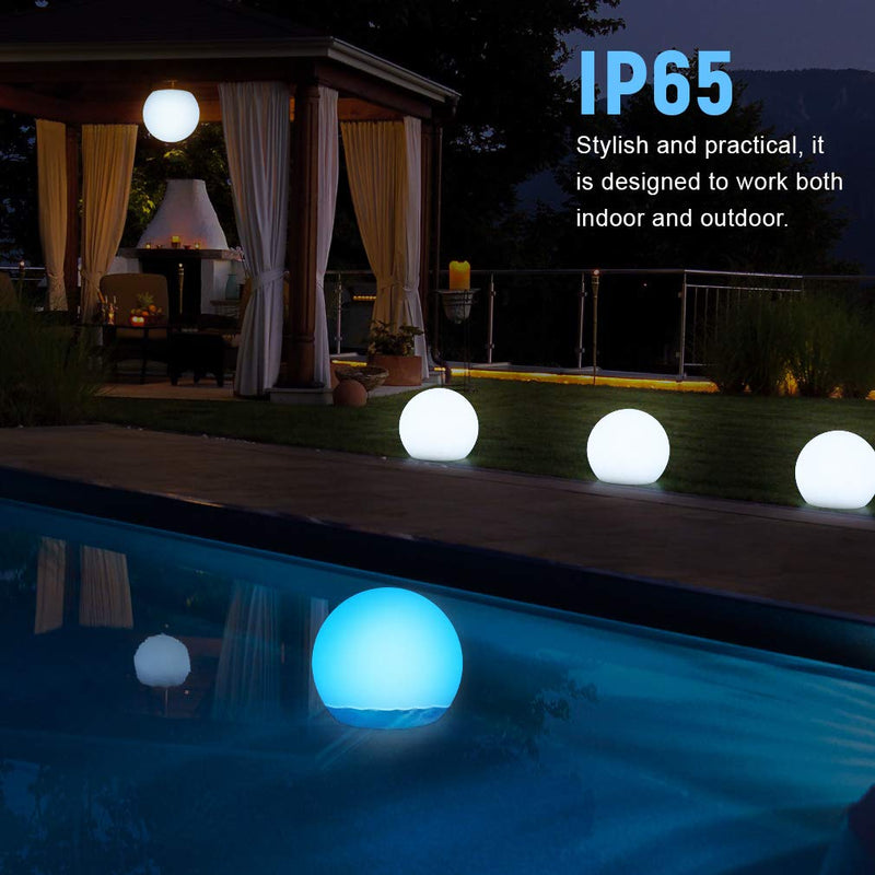 LED Mood Lamp Ball Light,Floating Pool Light 8 Dimmable16RGB Glow Balls,Battery Powered Night Light Bedside Lamp for Kids,Waterproof Bath Toy Christmas Decor for Pool,Pond,Yard (6 inches/15cm) 6 inches /15cm - PawsPlanet Australia
