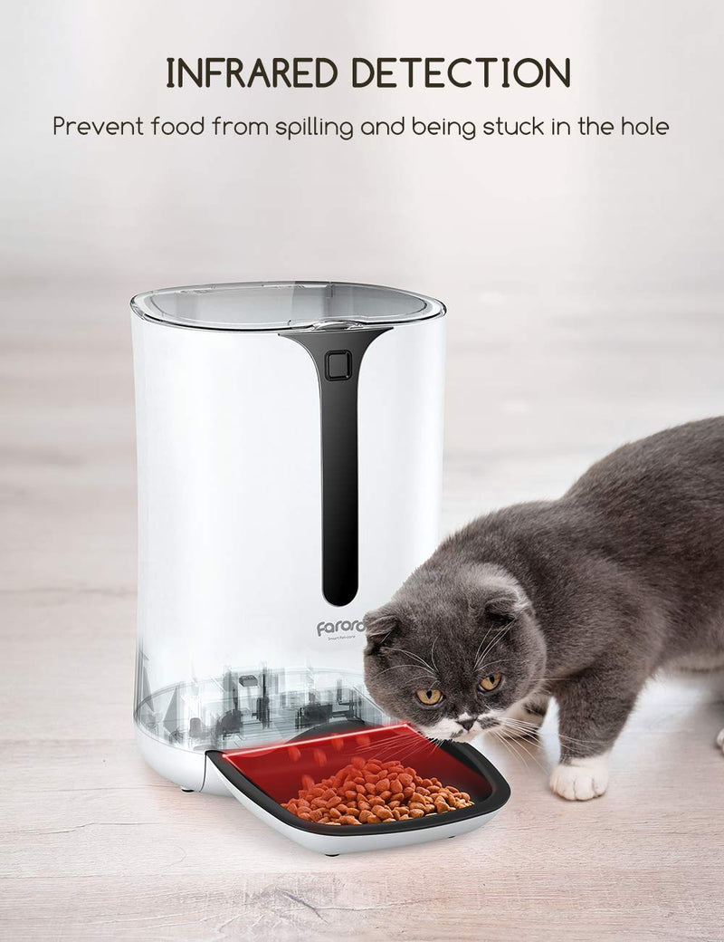 Faroro Automatic Cat Feeder with Timer Schedule Feature 7L Cat Small Dog Dry Food Dispenser with Portion Control and Voice Recorder for Healthy Feeding 4 Meals a Day - PawsPlanet Australia