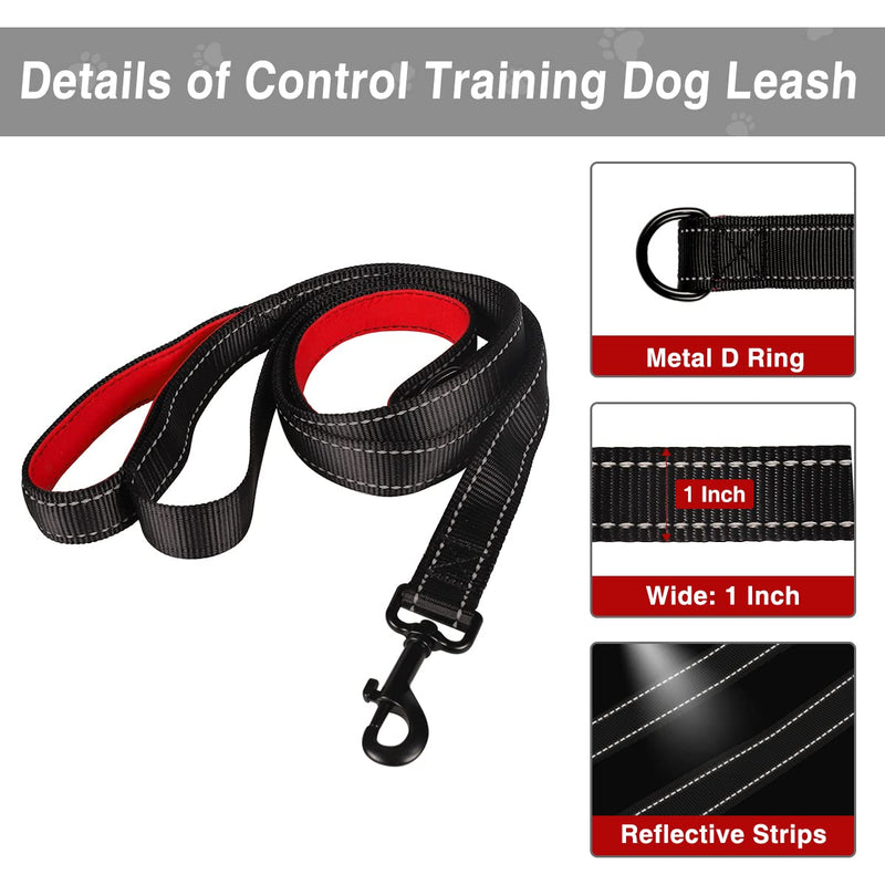 Kytely Heavy Duty Dog Leash with Traffic Padded Two Handles 5FT/4FT, Double Handle Dog Leash, Reflective Walking Lead for Large Medium Small Breed Dogs - PawsPlanet Australia