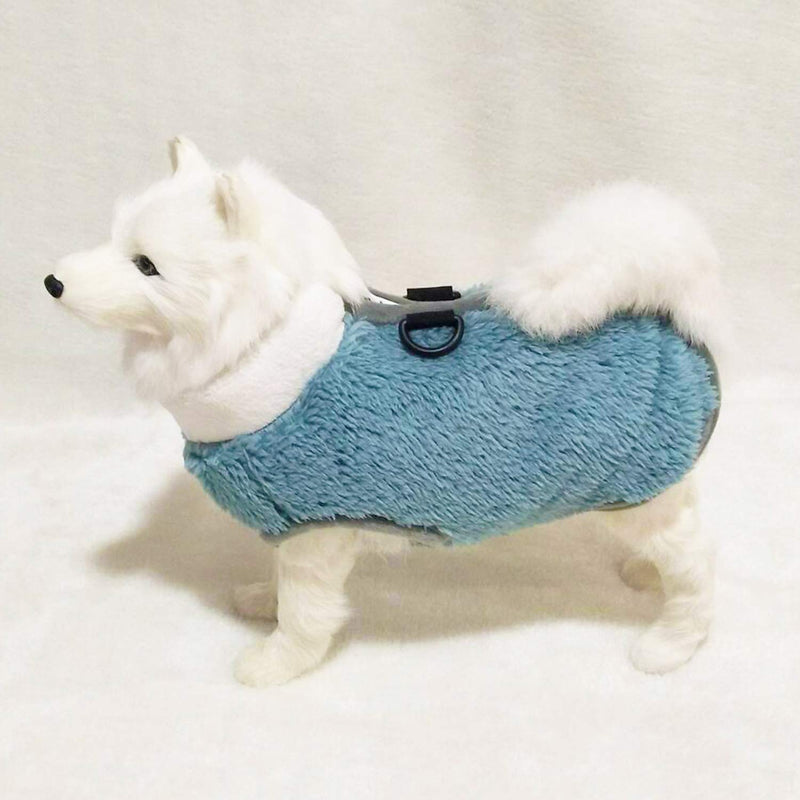 [Australia] - TONY HOBY Pet Fleece Clothes for Dog Warm Pullover Vest Cat Weather Coat Jacket Blue M 