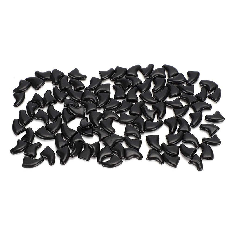 Atyhao Cat Nail Caps, 100 Pieces Soft Cat Nail Protectors with Glue for Cats Kitten Safe Anti Scratch(Black XS) - PawsPlanet Australia