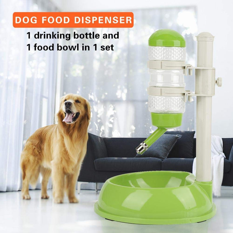 Fdit Water Bottle Bowl for Dogs - Automatic Feeding - Adjustable Water Height Dispenser for Dogs Cats (Green) green - PawsPlanet Australia