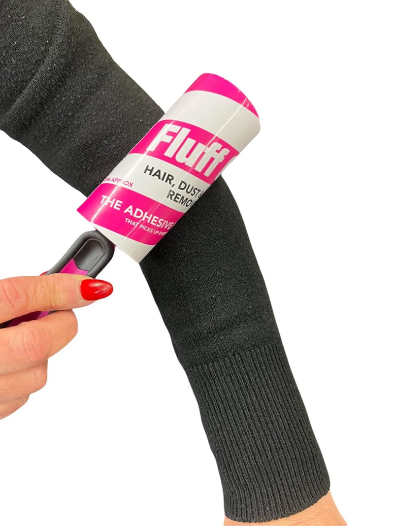FLUFF OFF Pink Lint Roller, Extra Sticky Lint Roller Pet Hair Remover with Easy Tear Sheets, 2 Units 8 Refills, 300 Sheets in total - PawsPlanet Australia