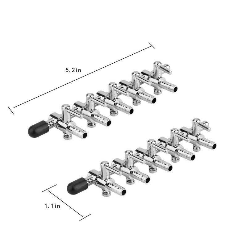 [Australia] - 2Pcs 5-Way Air Flow Control Lever Valve for Aquarium with 5M/16.4 Feet Standard Airline Tubing for Fish Tank 