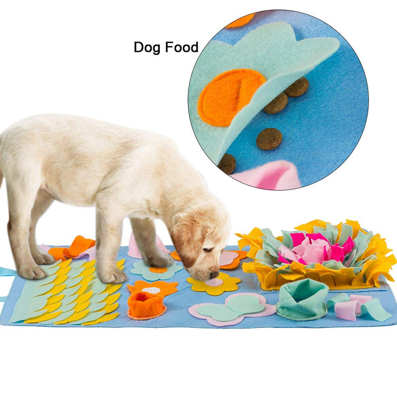 BLOOMWIN Snuffle Mat for Dogs Pet Feeding Mat Training Mats Encourages Natural Foraging Skills Blue PJ001 - PawsPlanet Australia