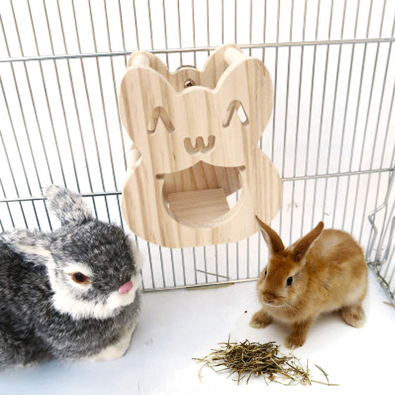 Rabbit Feeder Bunny Guinea Pig Hay Feeder, Hay Guinea Pig Hay Feeder, Chinchilla Plastic Food Bowl (Wood) Wood - PawsPlanet Australia