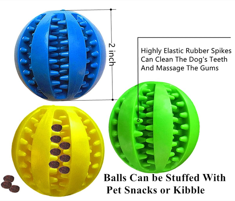 Dog Treat Toys Ball Treat Dispensing Dog Toys,FULLINY 4 Pack Dog Puzzle Toys for Dogs to Keep Them Busy,Dog Enrichment Toys Dog Teething Toys,Dog Games Balls for Dog Teeth Cleaning Toy 2 inches,Small Dogs - PawsPlanet Australia