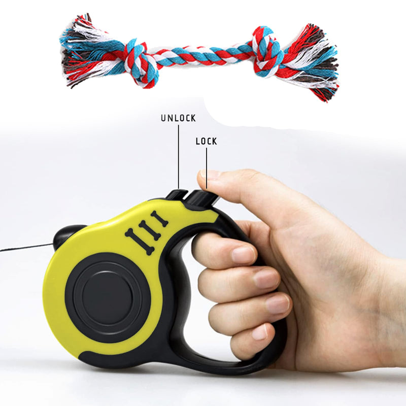 Telescopic dog leash, dog retractable leash, large dogs, 3 m, pet retractable pull rope, retractable dog leash, dog leash, retractable leash for small dogs, yellow, 1 piece - PawsPlanet Australia