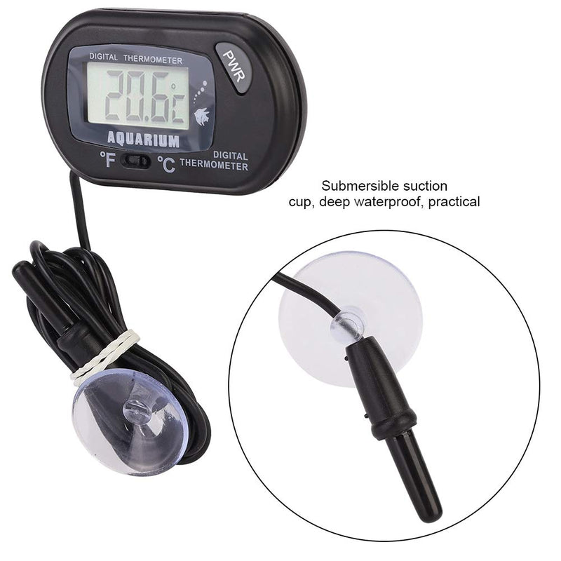 Pssopp Aquarium Thermometer Digital LCD Fish Tank Water Thermometers Reptile Terrarium Temperature Gauge for Vehicle Reptile Terrarium Fish Tank Refrigerator, -50℃∽ 70℃ - PawsPlanet Australia