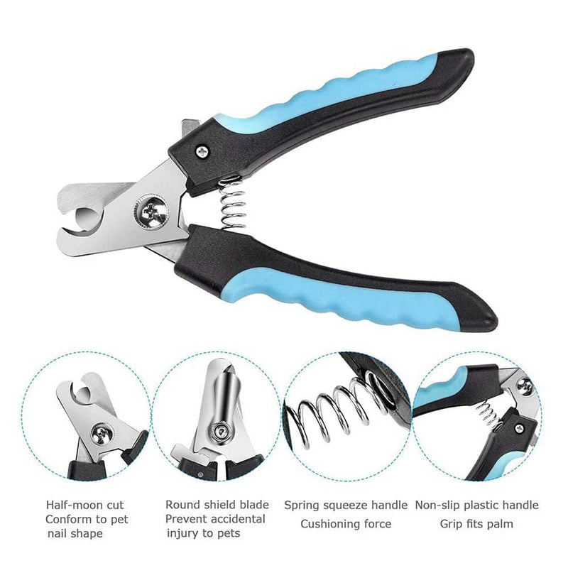 HouChanges Nail Clippers for Small Dogs Cats,Safety Guard Ergonomic Protective Pets Nail Cutter(Blue) NailClippers - PawsPlanet Australia