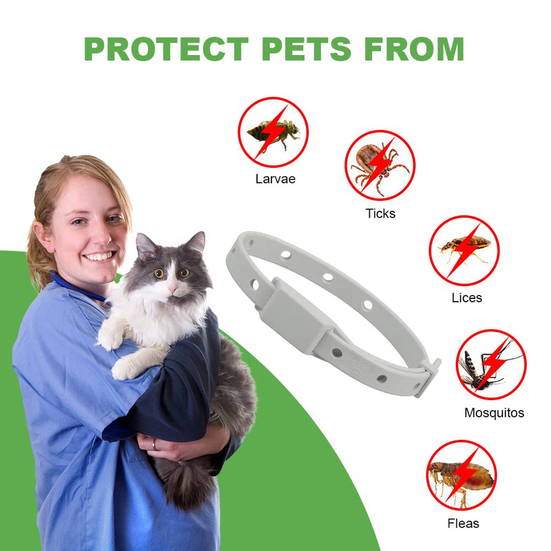 2 Pack Flea and Tick Collars, Adjustable Natural Medicinal Plant Preparations Pet Flea Collar for Kitten Cats Puppy 33cm/13 inch in Length - PawsPlanet Australia