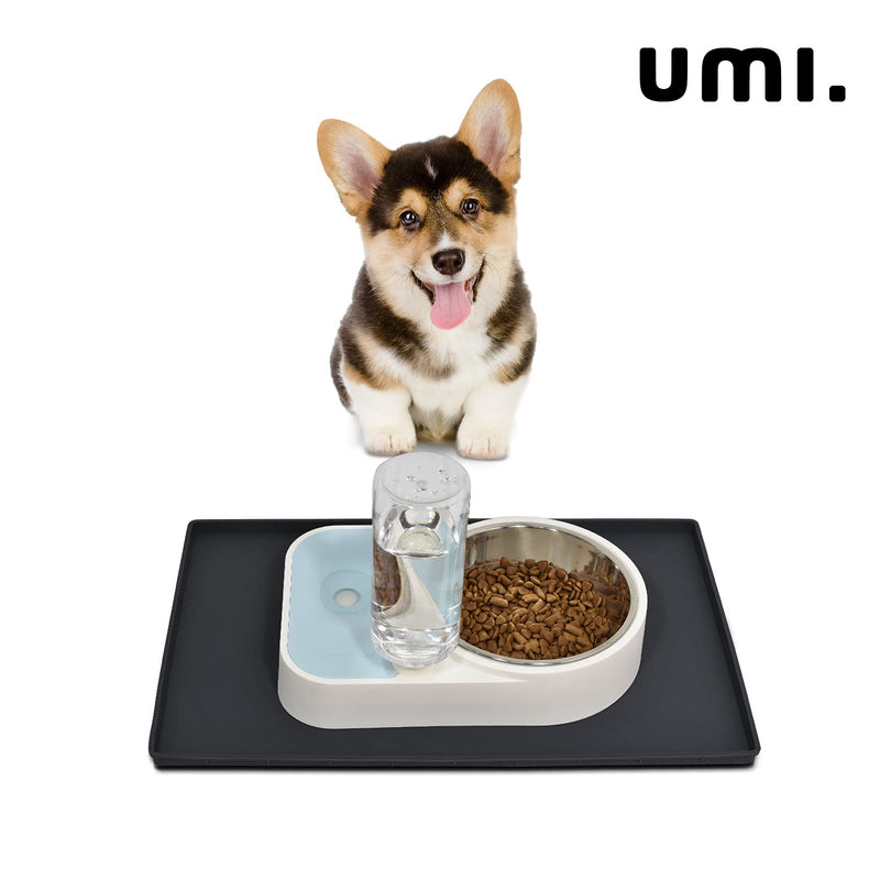 Amazon Brand – Umi Dog Food Mat, Silicone Waterproof Dog Cat Food Tray, Non Slip Pet Bowl Mats Place mat - 40.6x 61.9 x 1.5cm,Black 41 x 62 x 1.5cm Black - PawsPlanet Australia