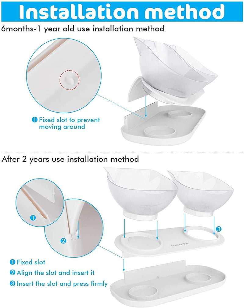 Cat bowls with stand cat food bowl with 15 ° incline angle personalised pet bowls feeding and watering supplies for cats - PawsPlanet Australia