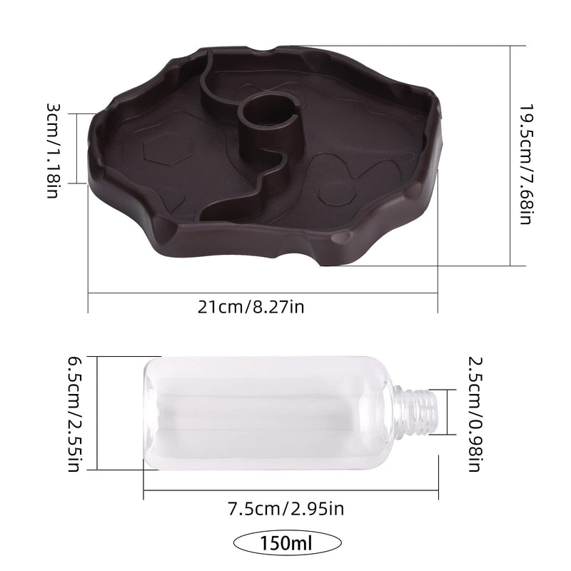 Furpaw Reptile Water Dish Tortoise Water Bowl, 2 in 1 Feeding Food and Water Bowl Automatic Feed Dispenser for Tortoise Spider Lizard Gecko - Brown - PawsPlanet Australia