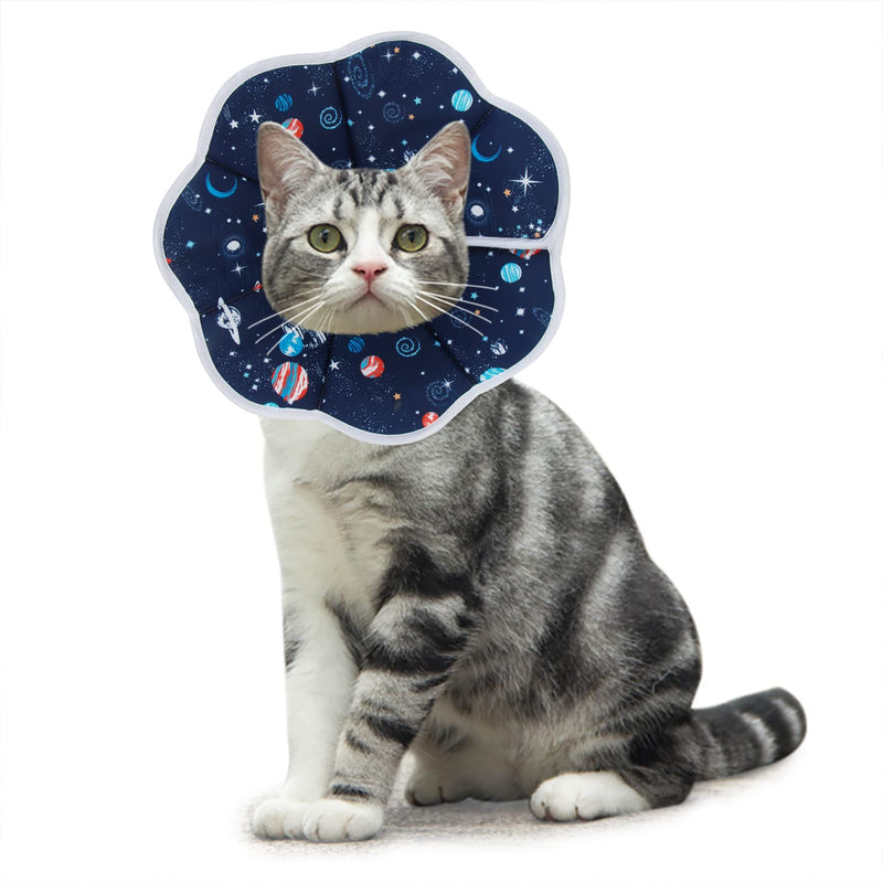 SLSON Neck Brace for Cats and Dogs, Adjustable Collar Soft Cone Recovery Protection for Pet After Surgery and Injuries, Blue (M) M - PawsPlanet Australia