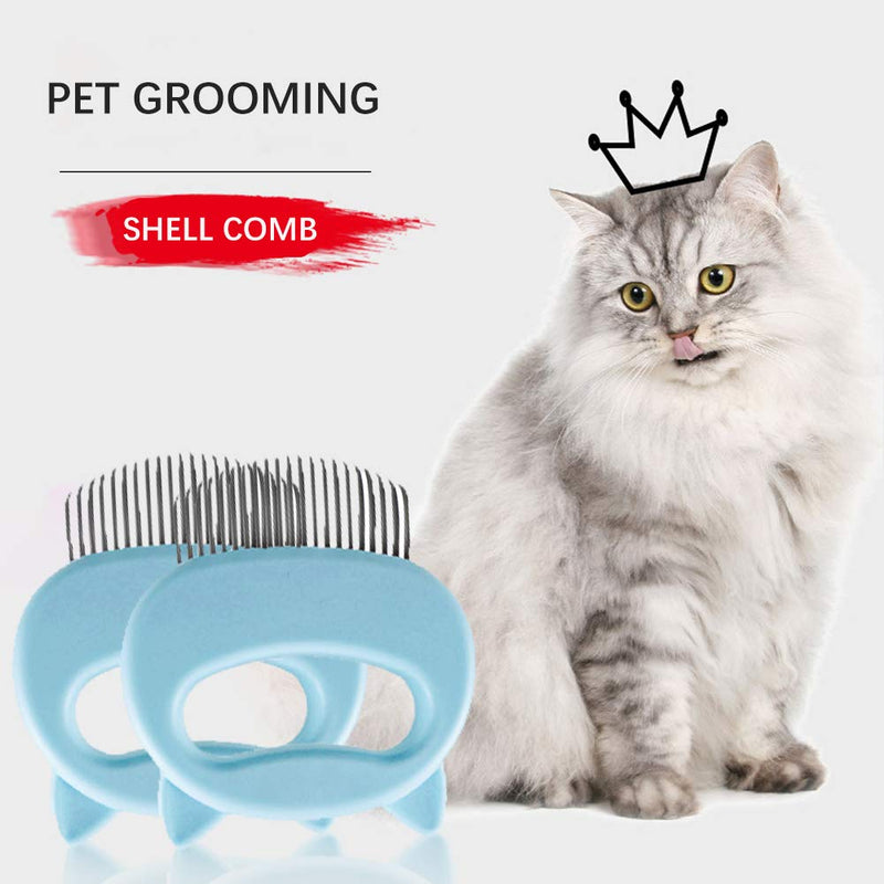 [Australia] - Linidi Cat Hair Massage Shedding Brush, Dogs and Cats Grooming Dematting Comb, Effective Deshedding Grooming Hair Remover for Cats 2 pcs 