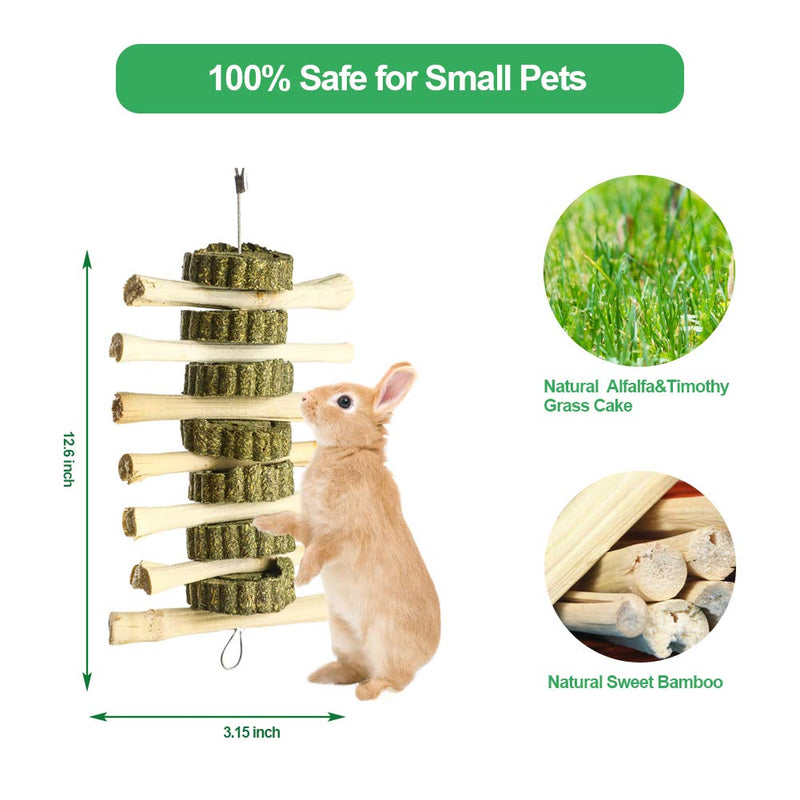 EMUST Bunny Toys, 12 Pcs Rabbit Chew Toys, 100% Natural Material Exercise Ball Bunny Toys for Rabbits, Handmade Small Animal Toys for Chinchilla, Teeth Grinding/Playing Ball As Picture ball+cake - PawsPlanet Australia