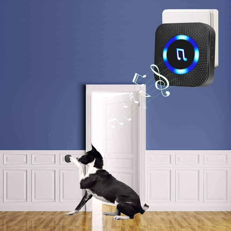 [Australia] - EverNary Dog Door Bell Wireless Doggie doorbells for Potty Training with Warterproof Touch Button Dog Bells Included Receivers + Transmitters 2 Receivers 3 Transmitters 