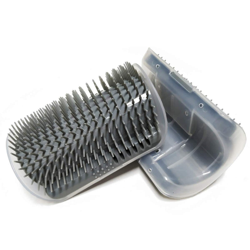 [Australia] - TTSAM 2 Pack Softer Cat Corner Self Groomer with Catnip Wall Corner Massage Comb Corner Scratcher Pet Grooming Brush Comb Grooming Wall Brush Self Massage Tool for Long & Short Fur Kitten Cats Dogs Grey 