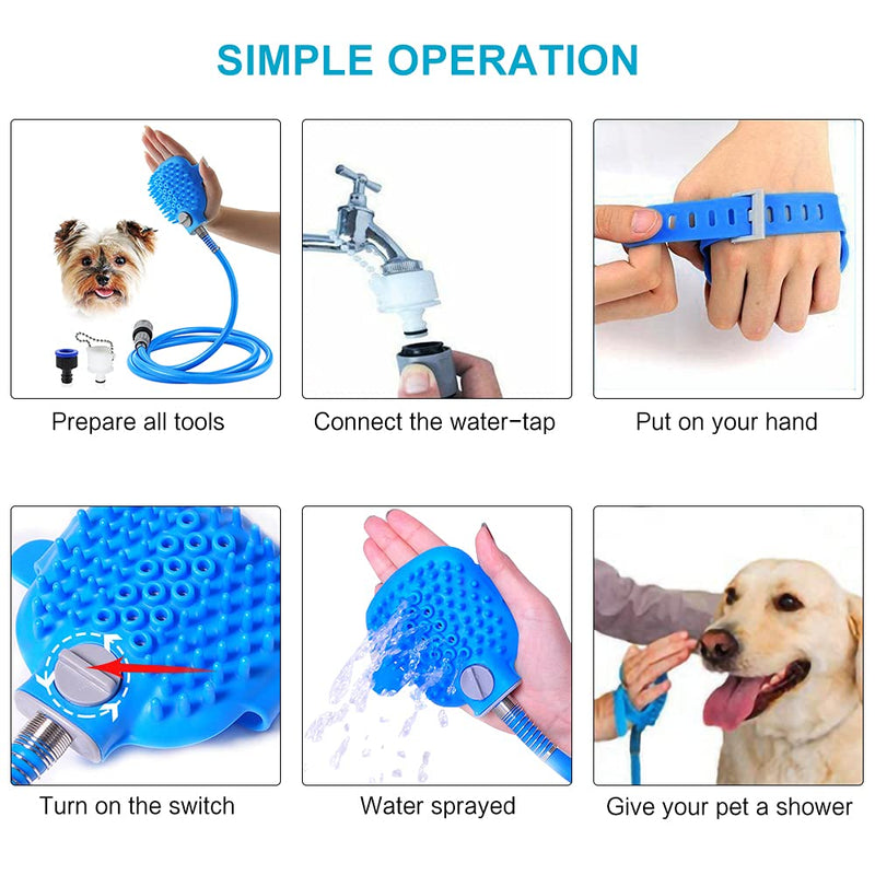 Petsaying Pet Bathing Tool - Pet Shower Sprayer and Scrubber in One for Grooming Dogs and Cats - Indoor Outdoor One Hand Dog Bathing Use–Dog Wash with Hose and Shower Attachment - PawsPlanet Australia