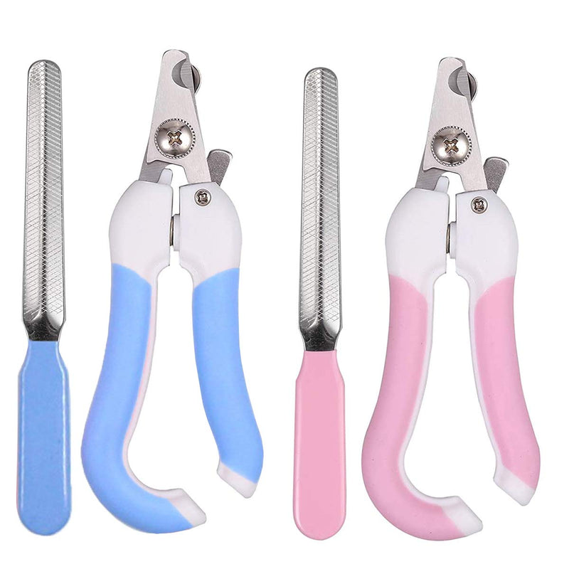 Fiyuer pet nail clippers, 4 Pcs pet nail file clippers and trimmer with safety guard grooming scissors for Dogs Cats Birds and Rodents and All Claw Sizes - PawsPlanet Australia