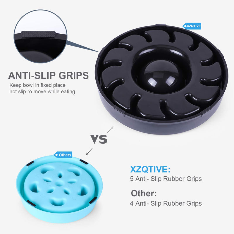 [Australia] - XZQTIVE Dog Bowl, Slow Feeder for Dog, Funny Slow Eating Bowls Stop Bloat Bowl Large Black 