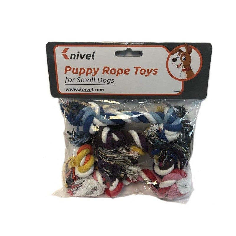 Puppy Rope Toys for Small Dogs | Ideal for Entertainment and High Active Puppies | Puppy Teething Toys | Knots Dog Toy for Smart Newborn Pet | Doggy Interactive Chew Mini Dental Pack of 4 - PawsPlanet Australia