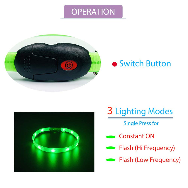 HOLDALL Led Flashing Dog Collar Light, Free Cut USB Rechargeable Lighting Up Collars Make Dogs Pets Safe from Danger at Night. - PawsPlanet Australia