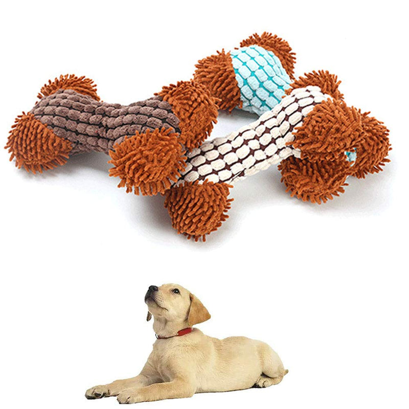 3 Pieces Stuffed Squeaky Dog Chew Toy,Plush Bone Toys,Durable Bone Shape Puppy Training Toy,Suitable for Small and Medium Sized Dog Plush Toys Chewing Toy Set - PawsPlanet Australia