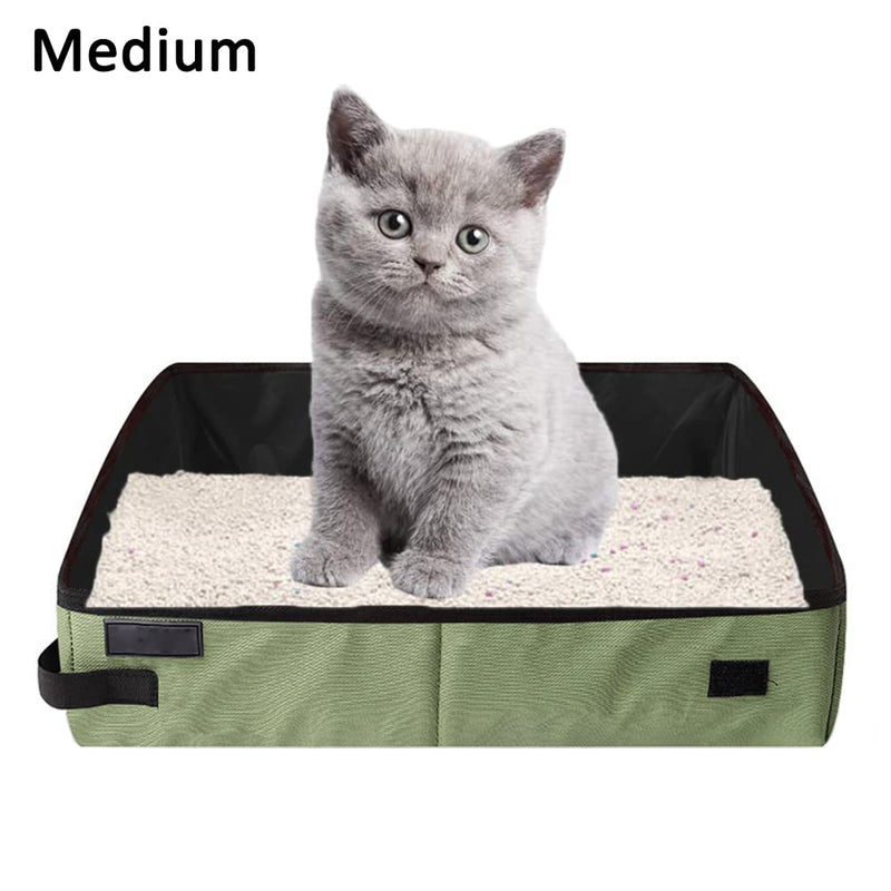 Lettiera Pieghevole, Grandi Lettiere per Gatti, Lettiere per Gatti Pieghevole, Cat Litter Box, Toilet Portatile per Gatti, per Viaggi All'aperto Con Animali Domestici (M) M Green - PawsPlanet Australia