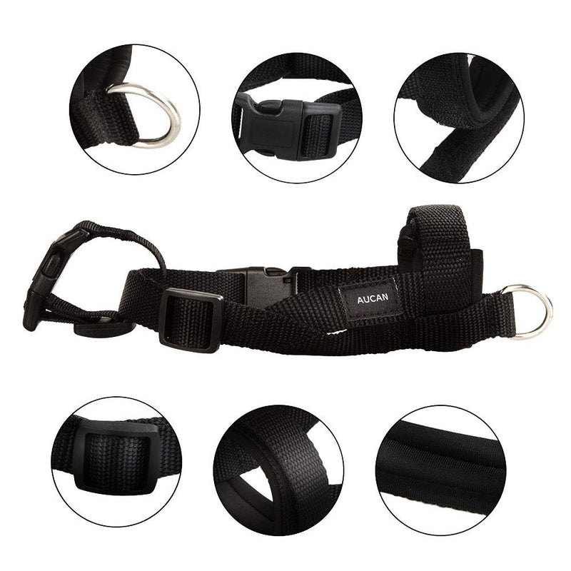 [Australia] - Aucanus Gentle Muzzle for Dogs,Nylon Dog Muzzle for Small,Medium,Large Dogs, Soft Neoprene Padding–Anti-Shedding,Prevent from Biting,Barking and Chewing,Adjustable Loop L 