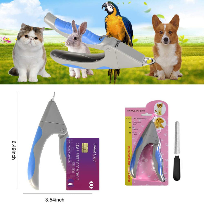 Adniac Dog Nails Clippers and Trimmer-Professional Pet Grooming Tool,Cat Nail Scissor,Sharp Blades,Safety Guard to Avoid Overcutting,Free Nail File Blue - PawsPlanet Australia