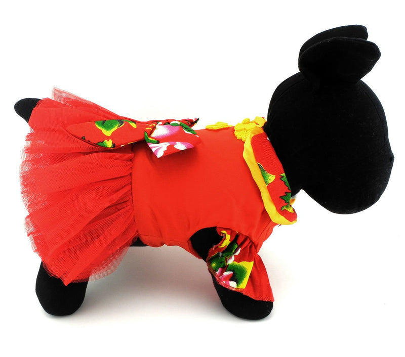 [Australia] - SMALLLEE_LUCKY_STORE Pet Chinese Traditional Wedding Dress X-Small 