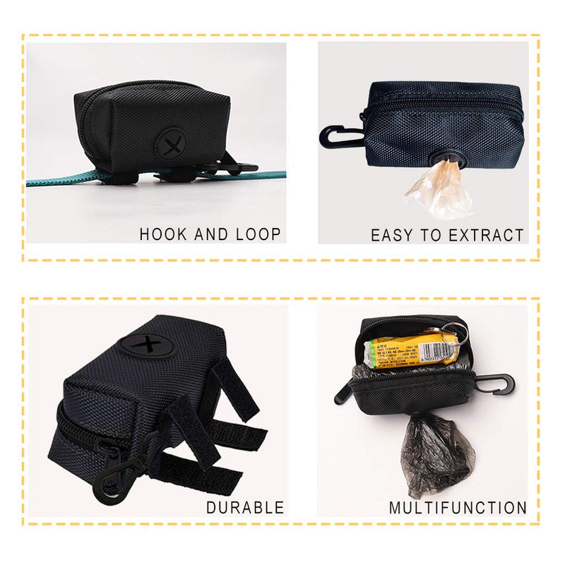 LELE LIFE Pack of 2 Fashion Dog Poop Garbage Bag Dispenser, Pet Dog Poop Bag Dispenser, Dog Poop Bag Holder, Leash Dispenser for Dog Poop Bags, Black Solid Black - PawsPlanet Australia