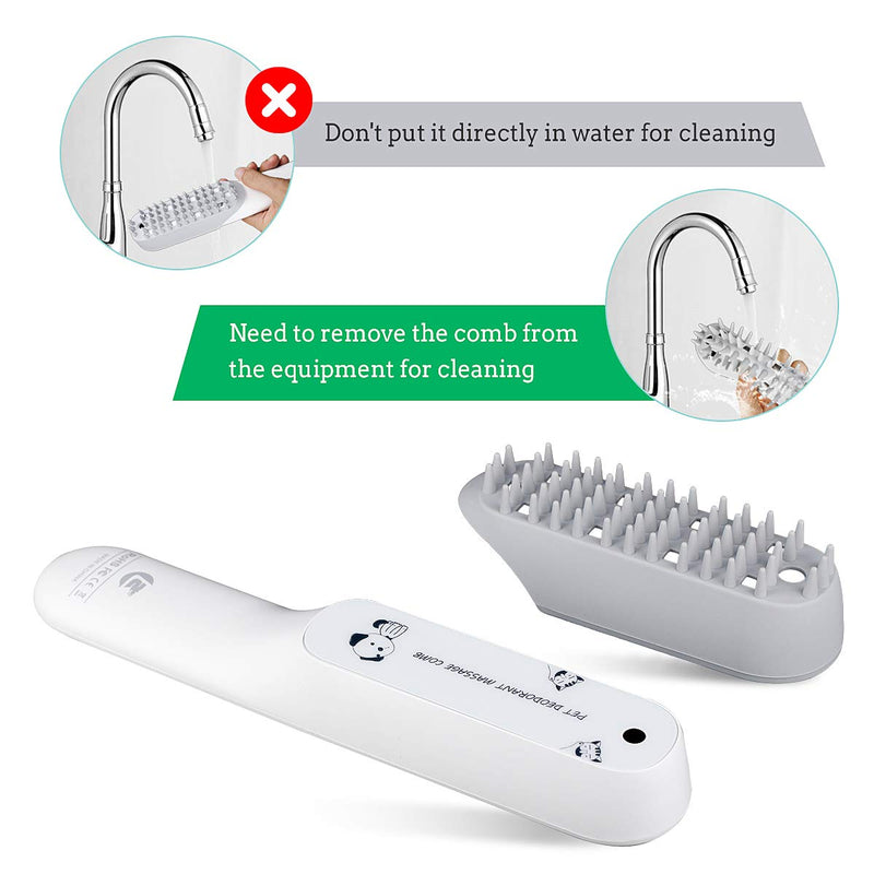 [Australia] - PETLESO Dog Brush Pet Odor Remove Massage Brush, Rechargeable Electric Deodorant Grooming for Dog Cat Grey 