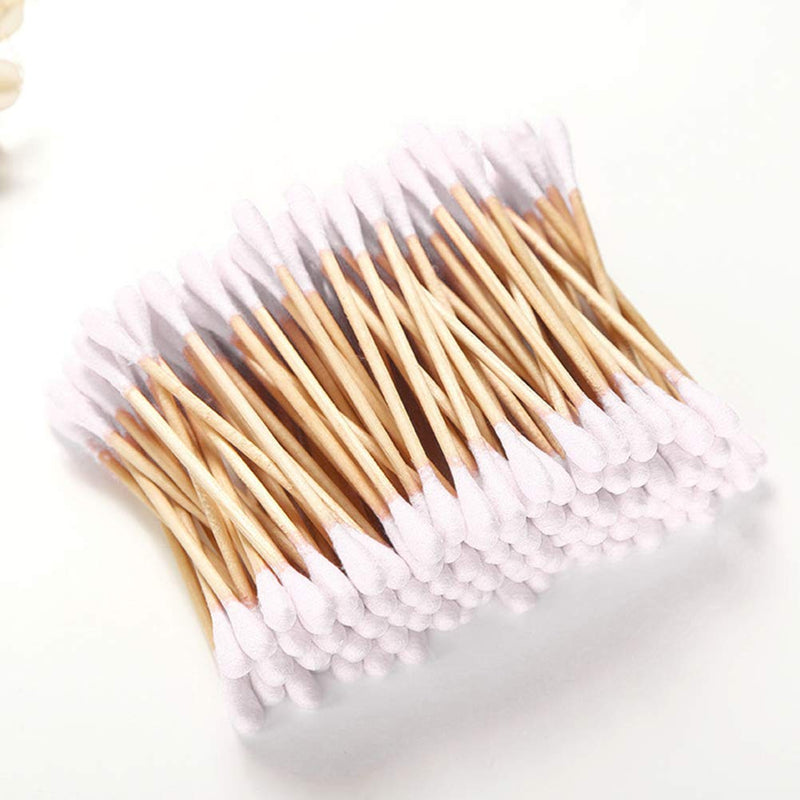 POPETPOP 160pcs Cotton Buds Long Wooden Handle Cotton Swabs Applicator Double Tip for Pets Dogs Cats Ear Care Cleaning - PawsPlanet Australia